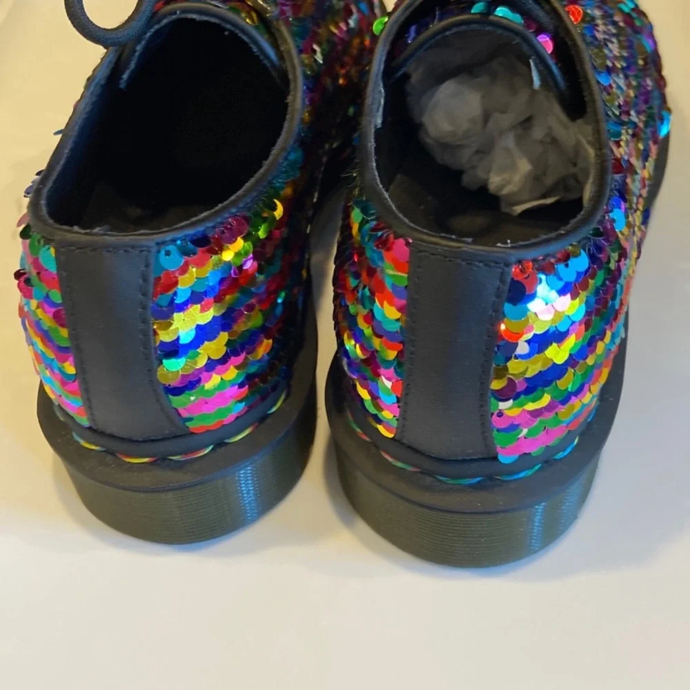 Dr. Martens RAINBOW MULTI+SILVER SEQUIN woman’s size 6 - Picture 5 of 8